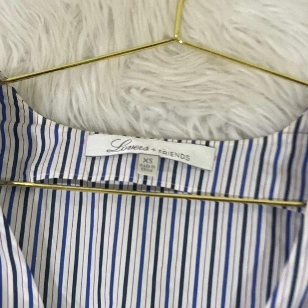 Lovers + Friends striped cotton ruffle trim blouse - Picture 5 of 6